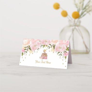 Chic Blush Pink Flower Travel Luggage Bridal Place Invitations