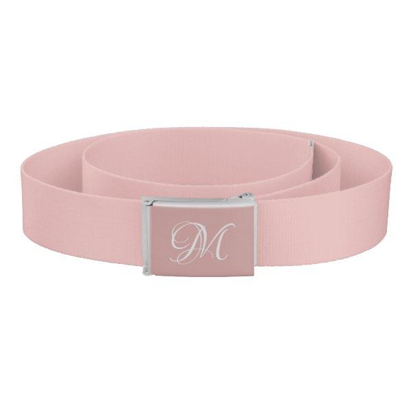 Chic blush pink monogram belt