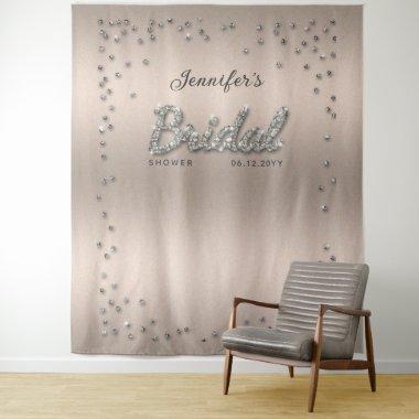 Chic Blush Sparkle Glitter Bridal Shower Backdrop