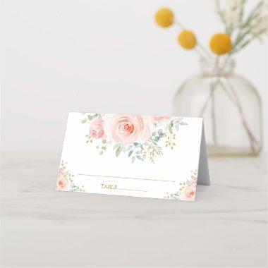 Chic Blush Watercolor Flower  Wedding Place