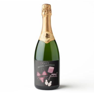 Chic boho  pool party sparkling wine label