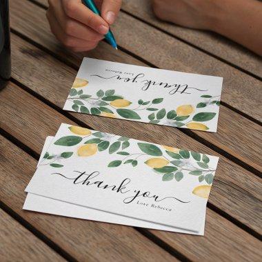 Chic Boho Lemon & Greenery Watercolor Thank You