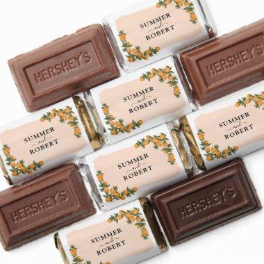 Chic Botanical Orange Citrus Wedding Party Hershey's Miniatures