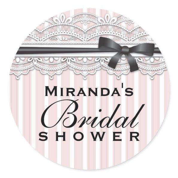 Chic Bridal Shower Lovely Lace Sticker