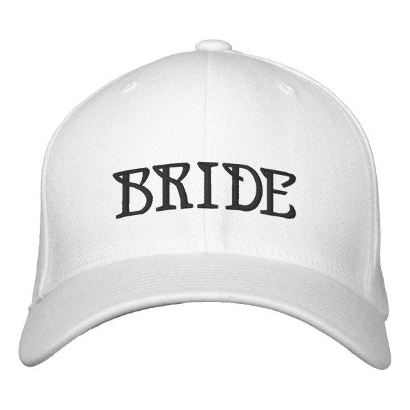 Chic Bride black text white Embroidered Baseball Cap