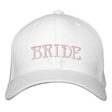 Chic Bride blush pink text white Embroidered Baseball Cap