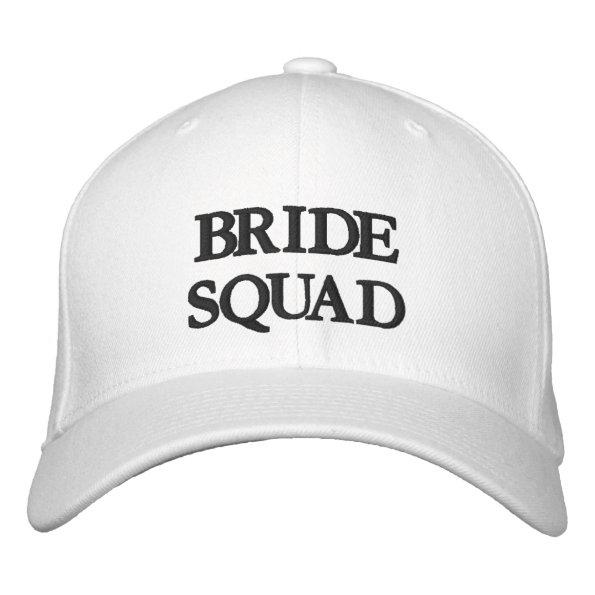 Chic Bride Squad black and white bridesmaid Embroidered Baseball Cap
