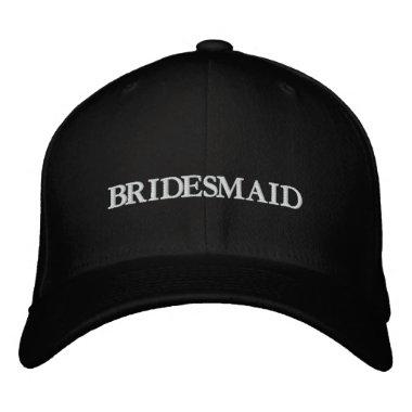 Chic bridesmaid black and white wedding embroidered baseball cap