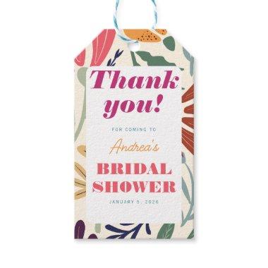 Chic Bright Colorful Mismatch Floral Bridal Shower Gift Tags