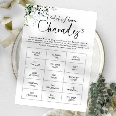 Chic Calligraphy Bridal Shower Charades Game Invitations