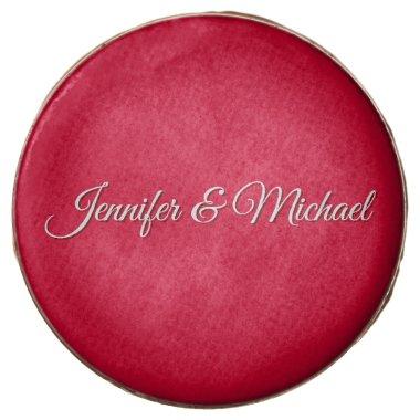 Chic Calligraphy Elegant Cherry Red Personalized Chocolate Covered Oreo