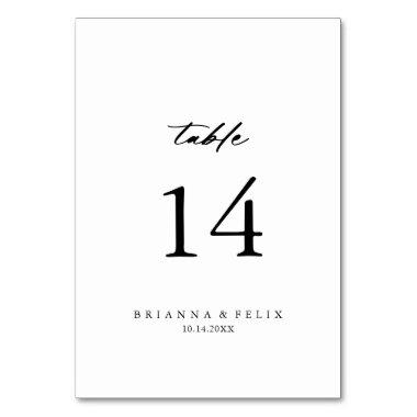 Chic Calligraphy Elegant Wedding Table Number