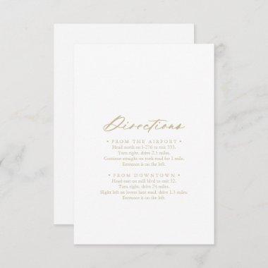 Chic Calligraphy Gold Wedding Directions  Enclosure Invitations