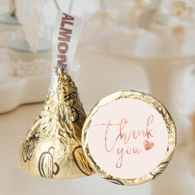 Chic Calligraphy Rose Gold Foil Blush Thank You Hershey®'s Kisses®