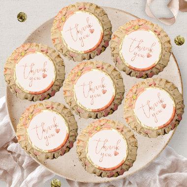 Chic Calligraphy Rose Gold Foil Blush Thank You Reese's Peanut Butter Cups