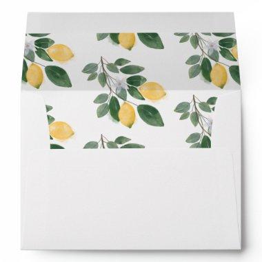 Chic Citrus Lemon & Greenery Return Address Envelope