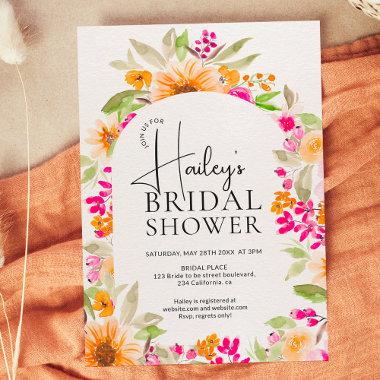 Chic Country floral watercolor bridal shower Invitations