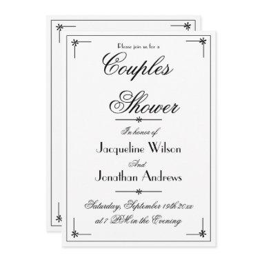 Chic Couples Shower Elegant Custom Script Cool Invitations