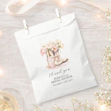 Chic Cowgirl Boots Champagne Pink BRIDAL SHOWER Favor Bag
