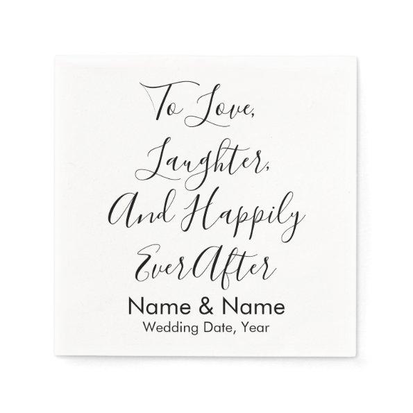 Chic Custom Personalized Script Wedding Reception Napkins