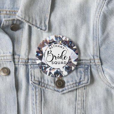 Chic Diamond Bride Squad Personalized Button