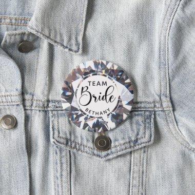 Chic Diamond Team Bride Personalized Button