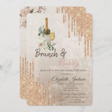 Chic Drips Brunch & Bubbly Bridal Shower  Invitations