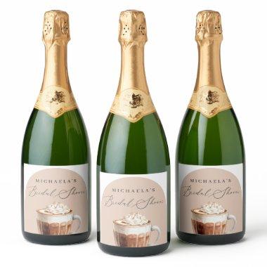 Chic Elegant Love is Brewing Coffee  Sparkling Wine Label