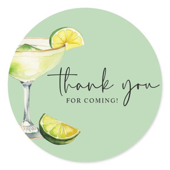 Chic Elegant Margs and Matrimony Bridal Shower Classic Round Sticker