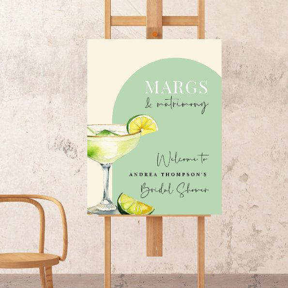 Chic Elegant Margs and Matrimony Bridal Shower Foam Board