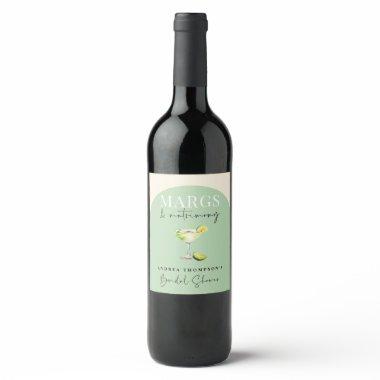 Chic Elegant Margs and Matrimony  Wine Label