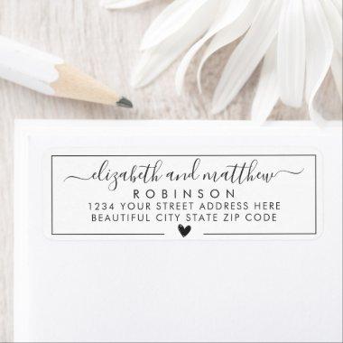 Chic Elegant Script Wedding Return Address Label