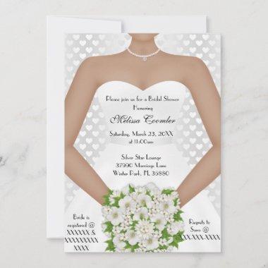Chic Elegant White Modern Day Bridal Shower Invite