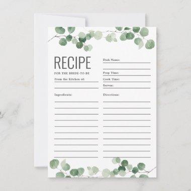 Chic Eucalyptus Greenery Recipe For Bride Invitations