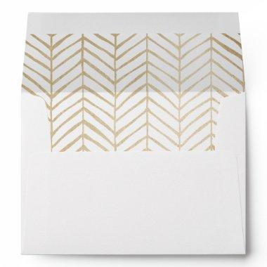 Chic Faux Gold Chevron Pattern Envelope