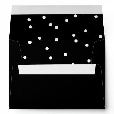 Chic Festive Confetti Pattern Wedding Invitations Envelope