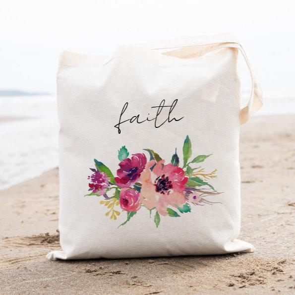 Chic Floral Bridesmaid Personalized-4 Tote Bag