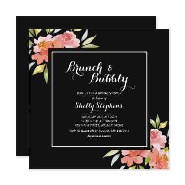 Chic Floral Brunch and Bubbly Black
