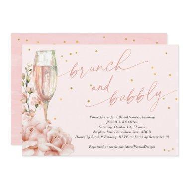 Chic floral champagne flutes brunch and bubbly in