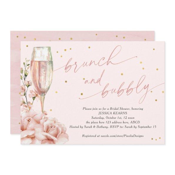 Chic floral champagne flutes brunch and bubbly in