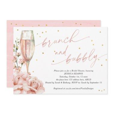 Chic floral champagne flutes brunch and bubbly in