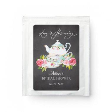 Chic Floral Teapot Bridal Shower Tea Bag Drink Mix