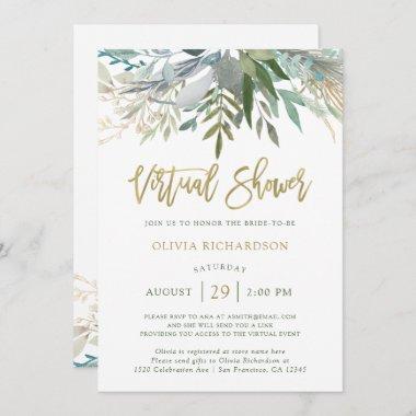 Chic Foliage | Virtual Bridal Shower Invitations