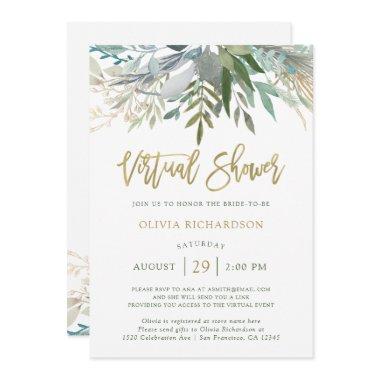 Chic Foliage | Virtual Bridal Shower Invitations