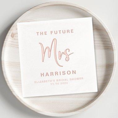 Chic Future Mrs  Rose Gold Foil Napkins