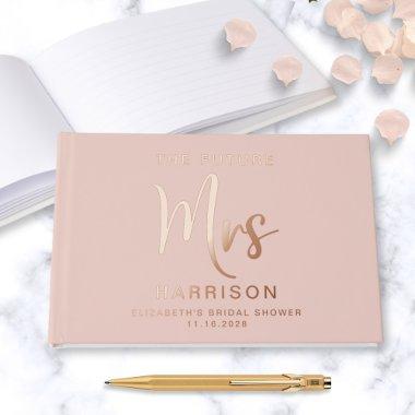 Chic Future Mrs Rose Gold Foil Pink  Foil Guest Book
