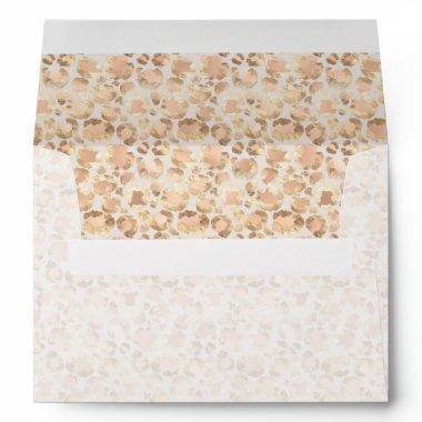Chic Gold Blush Pink Leopard Print Envelope