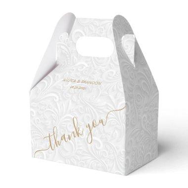 Chic Gold Calligraphy Wedding Thank You Favor Boxes