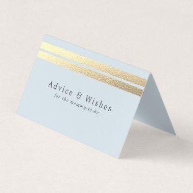 Chic Gold Foil Stripes On Blue Advice Cards