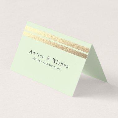 Chic Gold Foil Stripes On Mint Green Advice Cards
